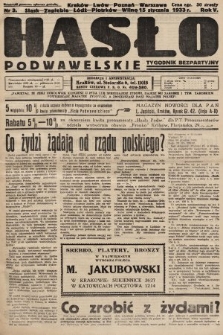 Hasło Podwawelskie : tygodnik bezpartyjny. 1933, nr 3