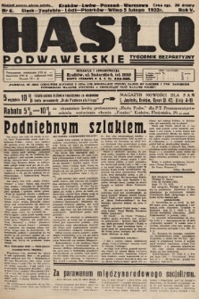 Hasło Podwawelskie : tygodnik bezpartyjny. 1933, nr 6