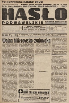 Hasło Podwawelskie : tygodnik bezpartyjny. 1933, nr 15