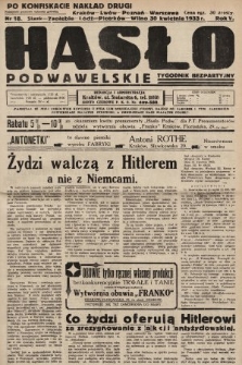 Hasło Podwawelskie : tygodnik bezpartyjny. 1933, nr 18