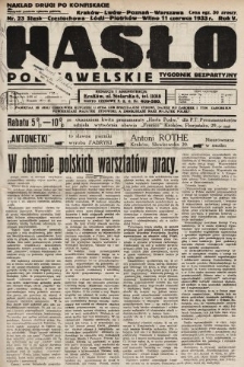 Hasło Podwawelskie : tygodnik bezpartyjny. 1933, nr 23