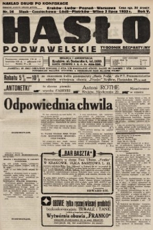 Hasło Podwawelskie : tygodnik bezpartyjny. 1933, nr 26