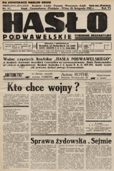 Hasło Podwawelskie : tygodnik bezpartyjny. 1933, nr 47