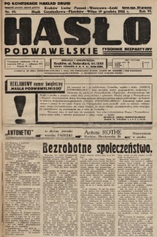 Hasło Podwawelskie : tygodnik bezpartyjny. 1933, nr 49