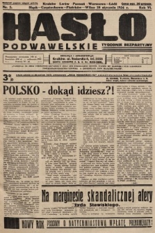 Hasło Podwawelskie : tygodnik bezpartyjny. 1934, nr 5