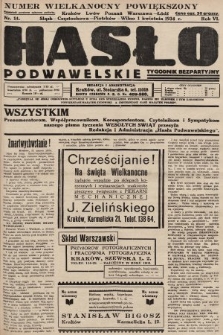 Hasło Podwawelskie : tygodnik bezpartyjny. 1934, nr 14