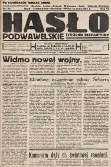 Hasło Podwawelskie : tygodnik bezpartyjny. 1934, nr 20