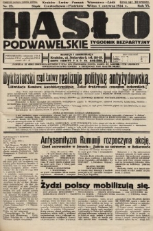 Hasło Podwawelskie : tygodnik bezpartyjny. 1934, nr 23
