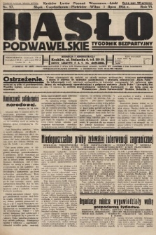 Hasło Podwawelskie : tygodnik bezpartyjny. 1934, nr 27