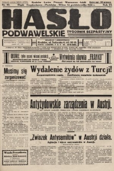 Hasło Podwawelskie : tygodnik bezpartyjny. 1934, nr 42
