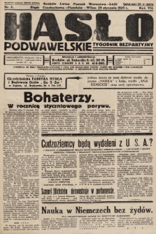 Hasło Podwawelskie : tygodnik bezpartyjny. 1935, nr 3