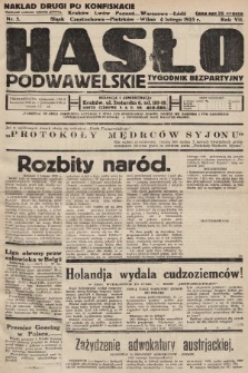 Hasło Podwawelskie : tygodnik bezpartyjny. 1935, nr 5