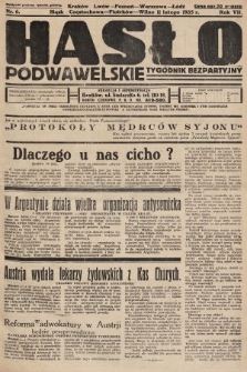 Hasło Podwawelskie : tygodnik bezpartyjny. 1935, nr 6