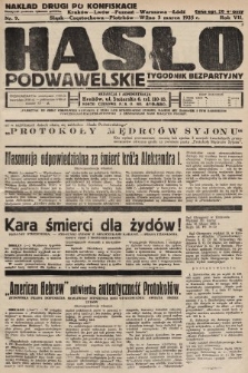 Hasło Podwawelskie : tygodnik bezpartyjny. 1935, nr 9