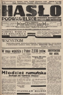 Hasło Podwawelskie : tygodnik bezpartyjny. 1935, nr 16