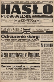 Hasło Podwawelskie : tygodnik bezpartyjny. 1935, nr 19