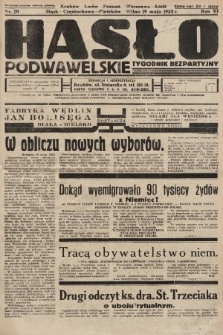 Hasło Podwawelskie : tygodnik bezpartyjny. 1935, nr 20