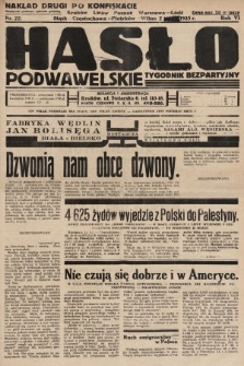 Hasło Podwawelskie : tygodnik bezpartyjny. 1935, nr 22