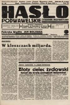 Hasło Podwawelskie : tygodnik bezpartyjny. 1935, nr 30