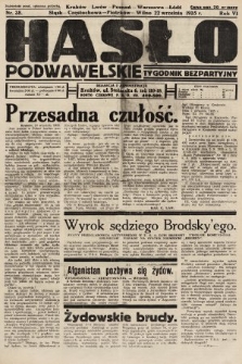Hasło Podwawelskie : tygodnik bezpartyjny. 1935, nr 38
