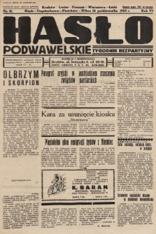Hasło Podwawelskie : tygodnik bezpartyjny. 1935, nr 41