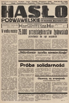 Hasło Podwawelskie : tygodnik bezpartyjny. 1935, nr 46