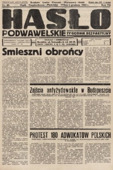 Hasło Podwawelskie : tygodnik bezpartyjny. 1935, nr 48