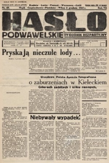 Hasło Podwawelskie : tygodnik bezpartyjny. 1935, nr 49 (nakład drugi po konfiskacie)