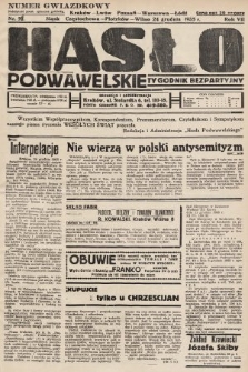 Hasło Podwawelskie : tygodnik bezpartyjny. 1935, nr 51