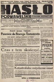 Hasło Podwawelskie : tygodnik bezpartyjny. 1936, nr 1