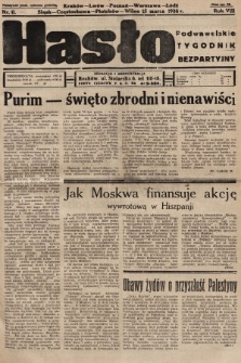 Hasło Podwawelskie : tygodnik bezpartyjny. 1936, nr 11