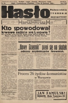 Hasło Podwawelskie : tygodnik bezpartyjny. 1936, nr 16