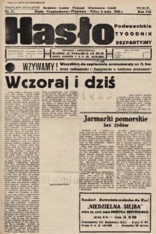 Hasło Podwawelskie : tygodnik bezpartyjny. 1936, nr 17