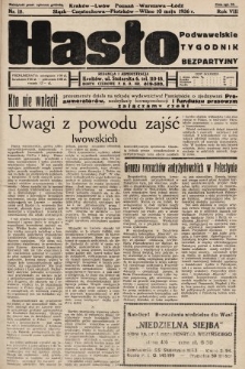 Hasło Podwawelskie : tygodnik bezpartyjny. 1936, nr 18