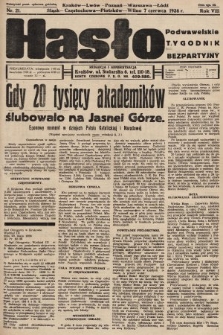 Hasło Podwawelskie : tygodnik bezpartyjny. 1936, nr 21