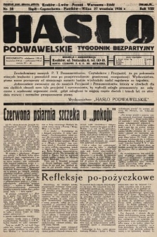 Hasło Podwawelskie : tygodnik bezpartyjny. 1936, nr 28