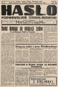 Hasło Podwawelskie : tygodnik bezpartyjny. 1936, nr 31