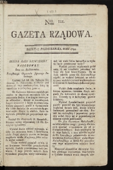 Gazeta Rządowa. 1794, nr 111