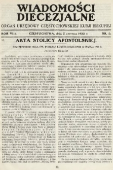 Wiadomości Diecezjalne : organ urzędowy Częstochowskiej Kurji Biskupiej. 1933, nr 3