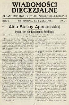 Wiadomości Diecezjalne : organ urzędowy Częstochowskiej Kurji Biskupiej. 1935, nr 5