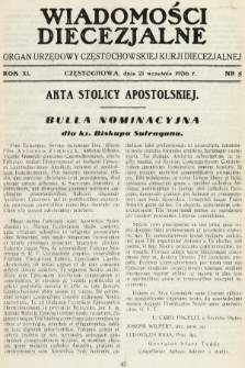 Wiadomości Diecezjalne : organ urzędowy Częstochowskiej Kurji Biskupiej. 1936, nr 5