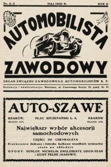 Automobilista Zawodowy : organ Związku Zawodowego Automobilistów R.P. 1930, nr 4-5
