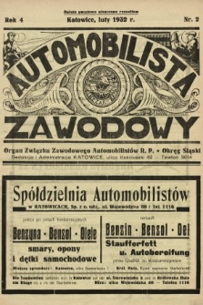 Automobilista Zawodowy : organ Związku Zawodowego Automobilistów R.P. Okręg Śląski. 1932, nr 2