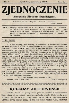 Zjednoczenie : miesięcznik młodzieży socyalistycznej. 1908, nr 3