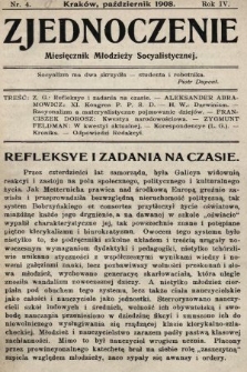 Zjednoczenie : miesięcznik młodzieży socyalistycznej. 1908, nr 4