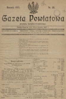 Gazeta Powiatowa Powiatu Świętochłowickiego = Kreisblattdes Kreises Świętochłowice. 1927, nr 1