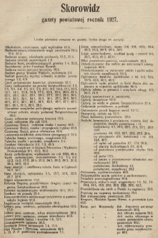 Gazeta Powiatowa Powiatu Świętochłowickiego = Kreisblattdes Kreises Świętochłowice. 1928, skorowidz rocznik 1927