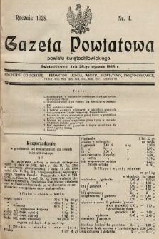 Gazeta Powiatowa Powiatu Świętochłowickiego = Kreisblattdes Kreises Świętochłowice. 1928, nr 4