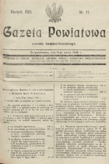 Gazeta Powiatowa Powiatu Świętochłowickiego = Kreisblattdes Kreises Świętochłowice. 1928, nr 11