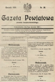 Gazeta Powiatowa Powiatu Świętochłowickiego = Kreisblattdes Kreises Świętochłowice. 1928, nr 36